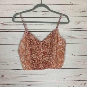 American Eagle Size S Small Floral Tank Cute Pink Red And Orange Summer